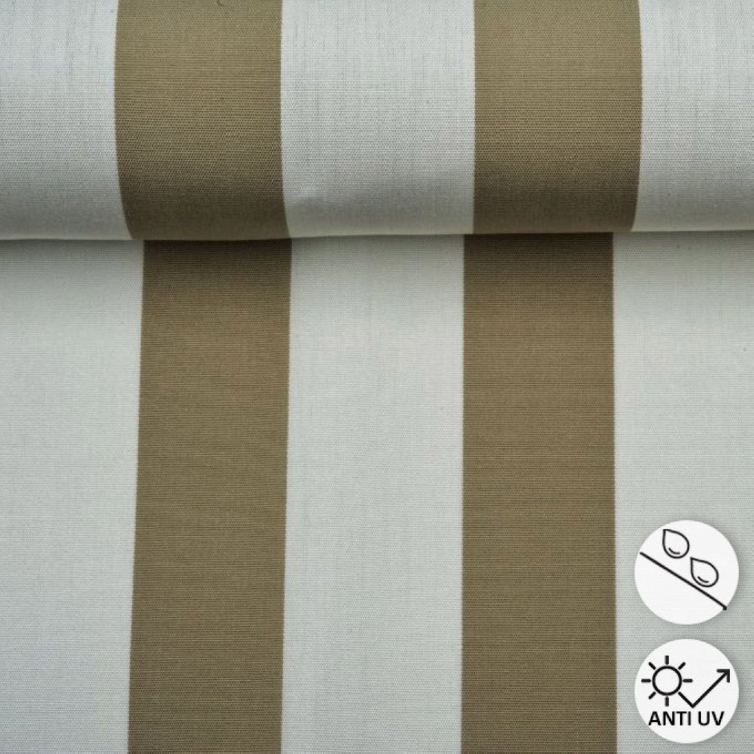 Tissu toile outdoor antiuv, déperlant beige 160cm