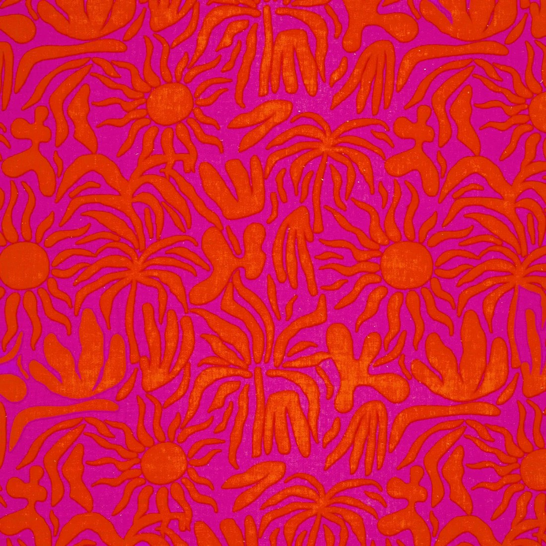 Tissu double gaze grande fleur rouge fuchsia