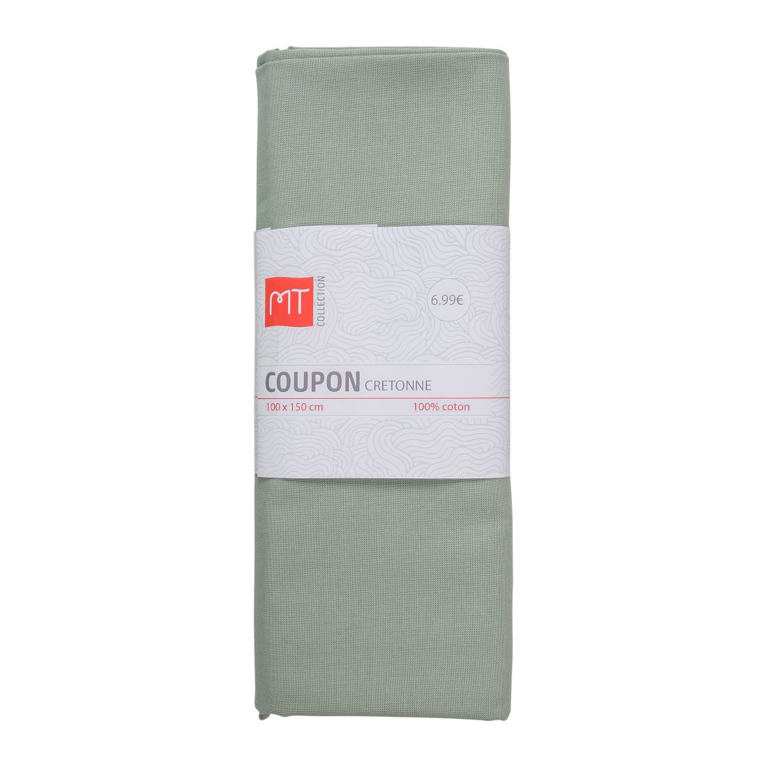 Coupon de cretonne uni 150x100cm kaki - MT