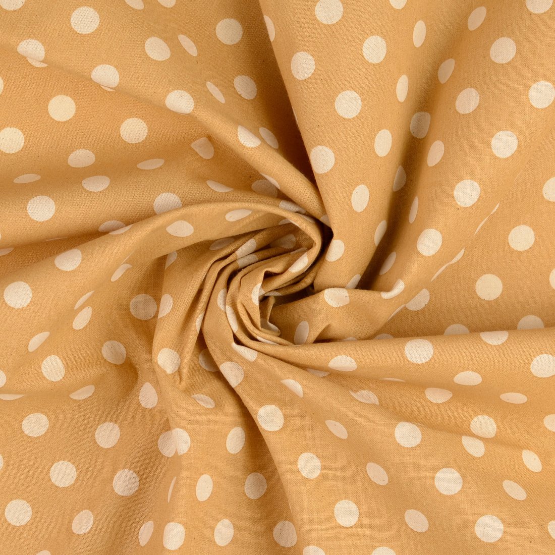 Tissu toile de coton colorée beige pois effet naturel inde