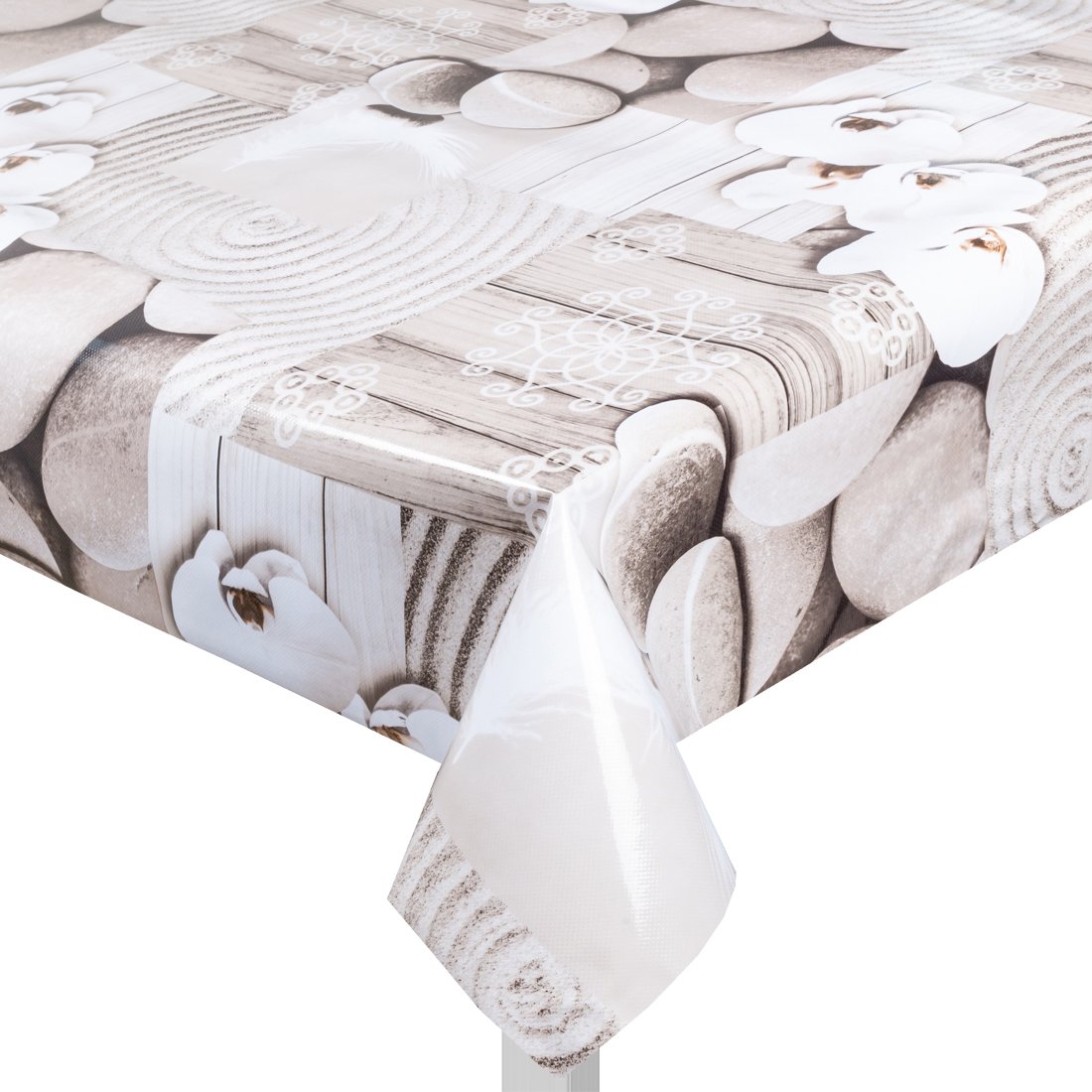 Toile cirée laquée Japon zen écru
