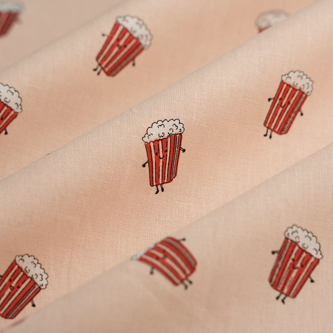 Tissu cretonne Pop Corn rouge - MT