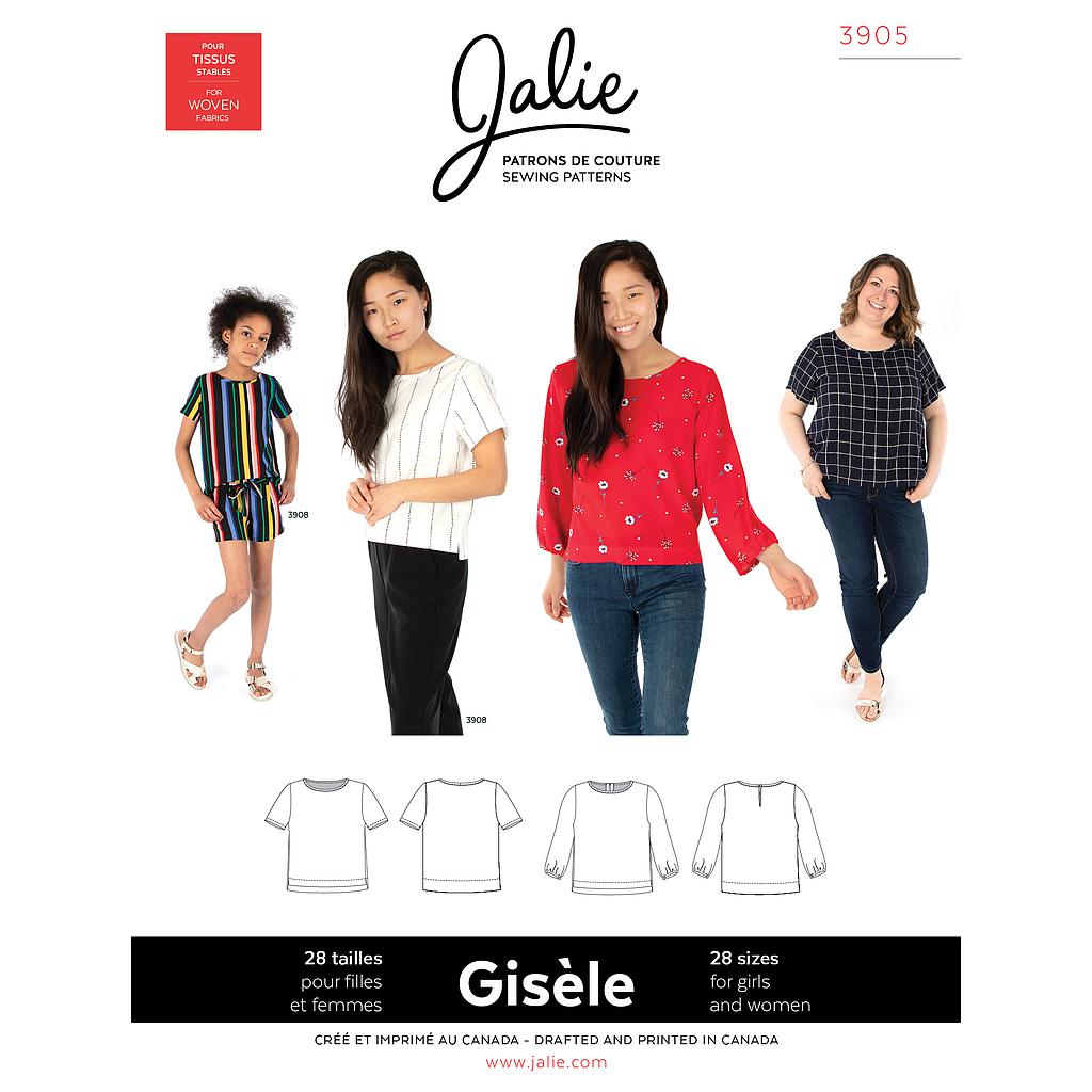 Patron Jalie 3905 Gisèle blouse à encolure ronde pour enfant et adulte - Jalie - Mondial Tissus