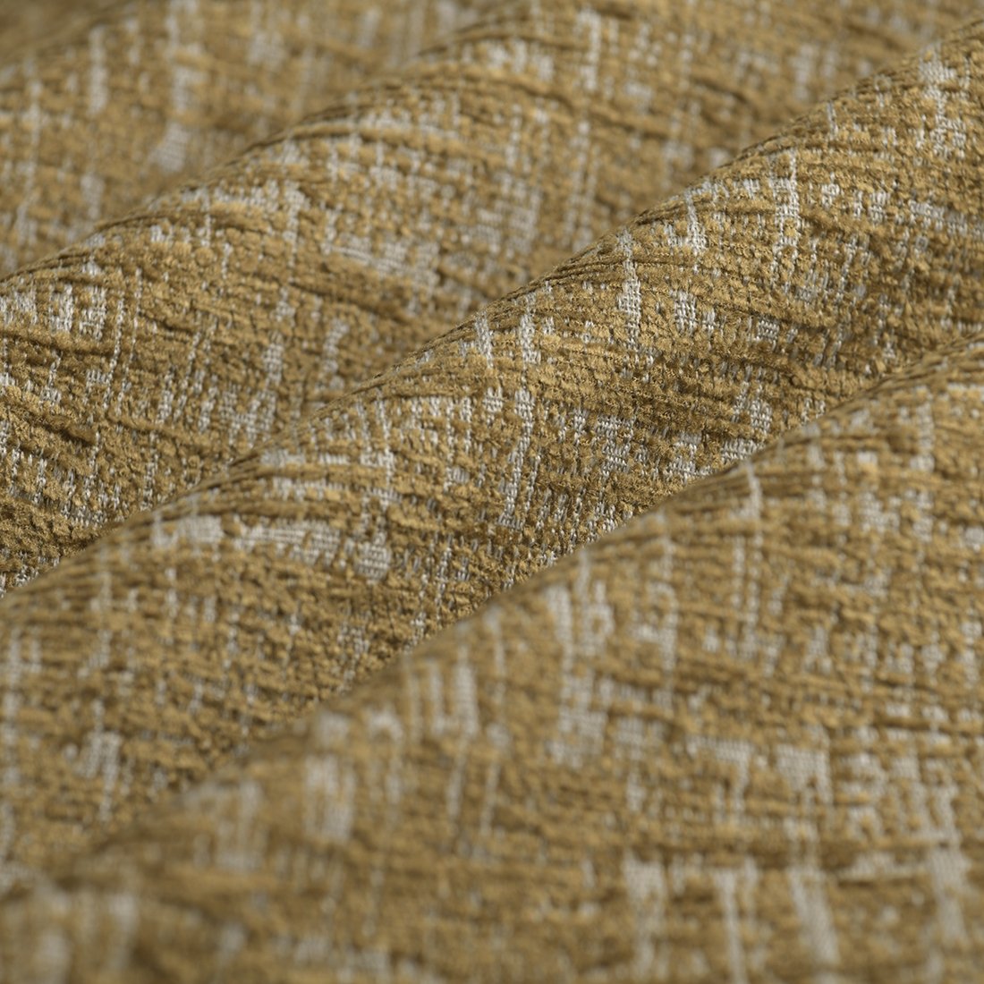 Tissu jacquard chenille faux uni doré - MT