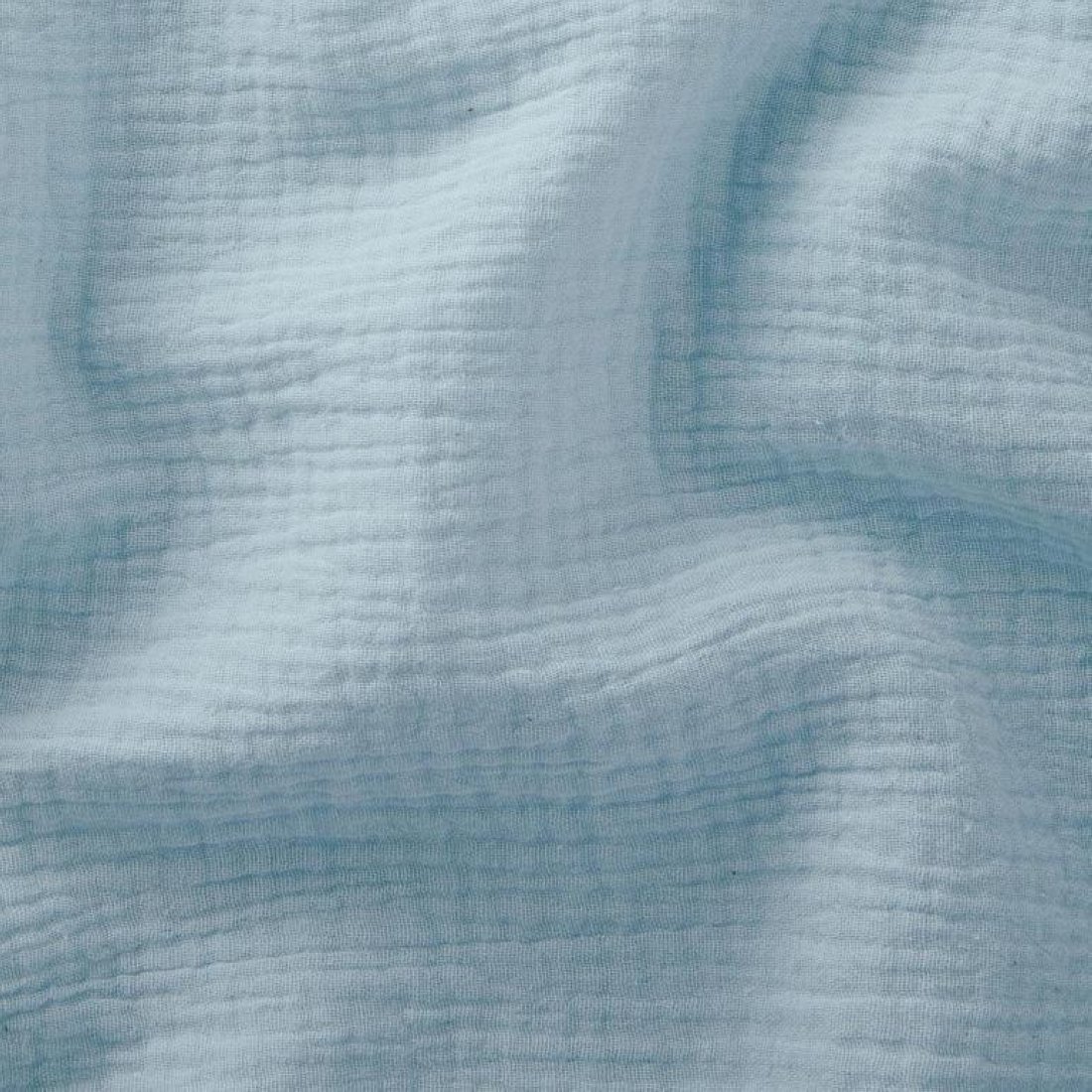 Tissu double gaze Gaby uni bleu baltique