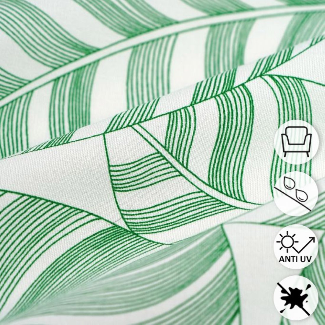 Toile outdoor feuillage déperlante vert - MT