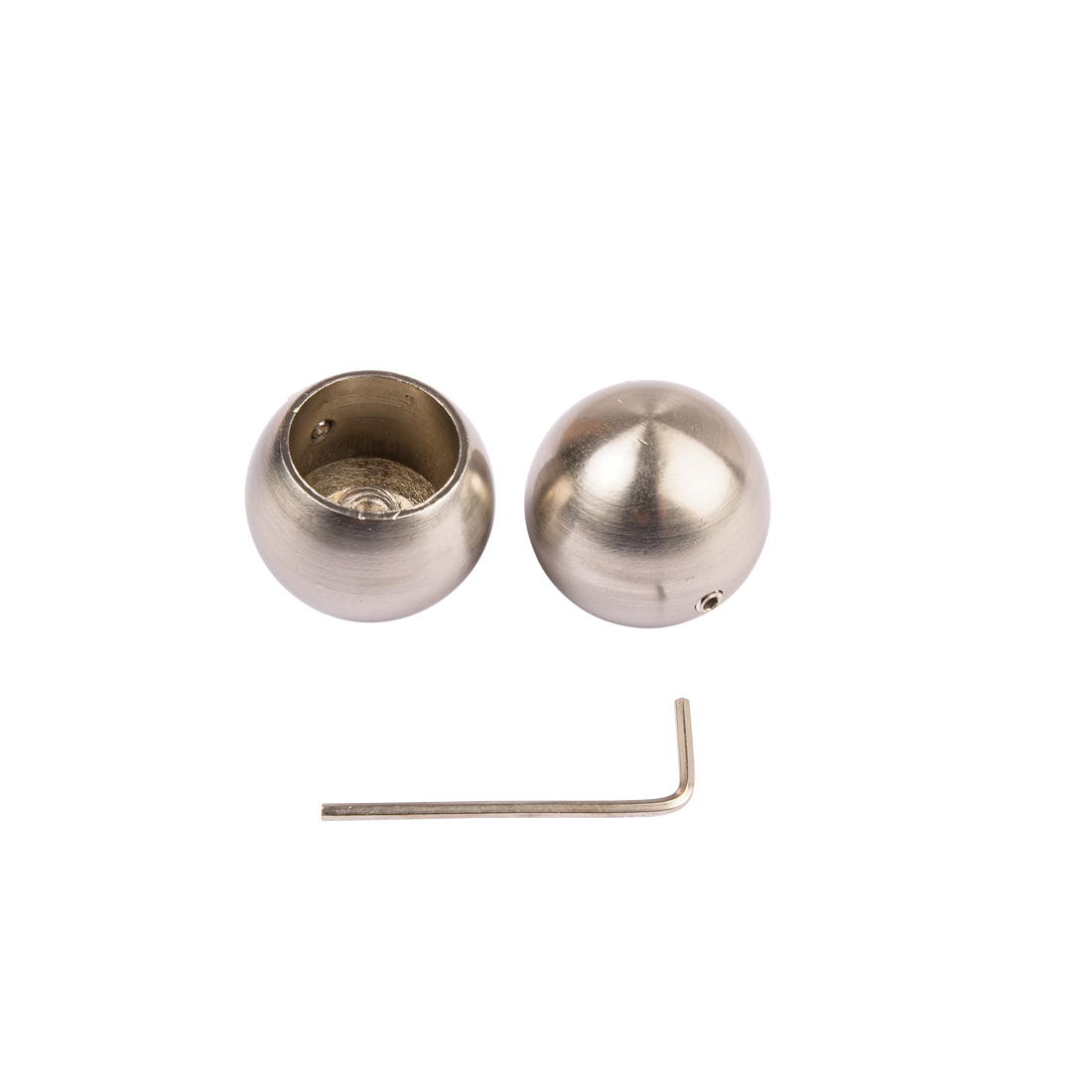2 embouts boule 20 mm nickel mat - MT