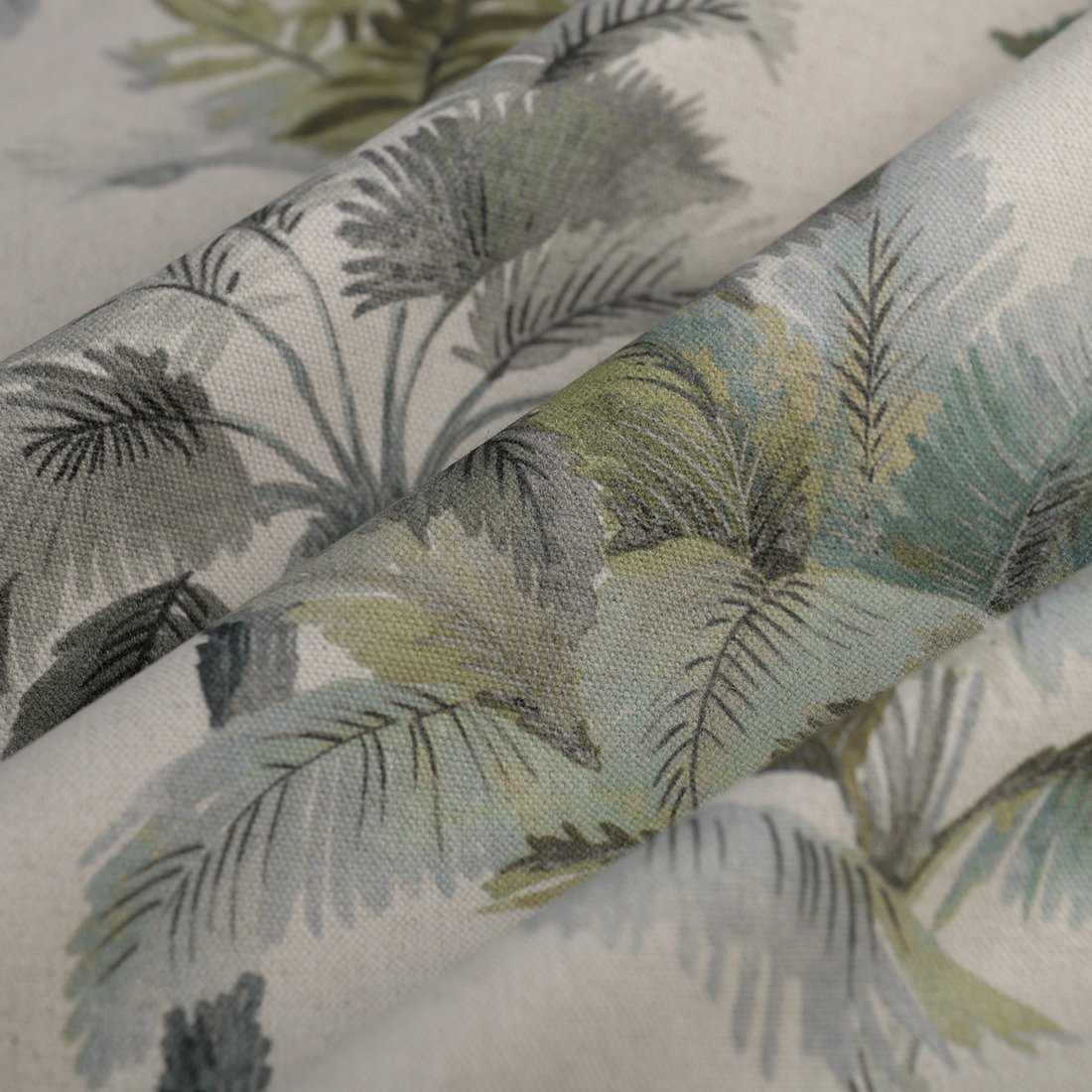 Tissu bachette lin coton bénitier vert - MT