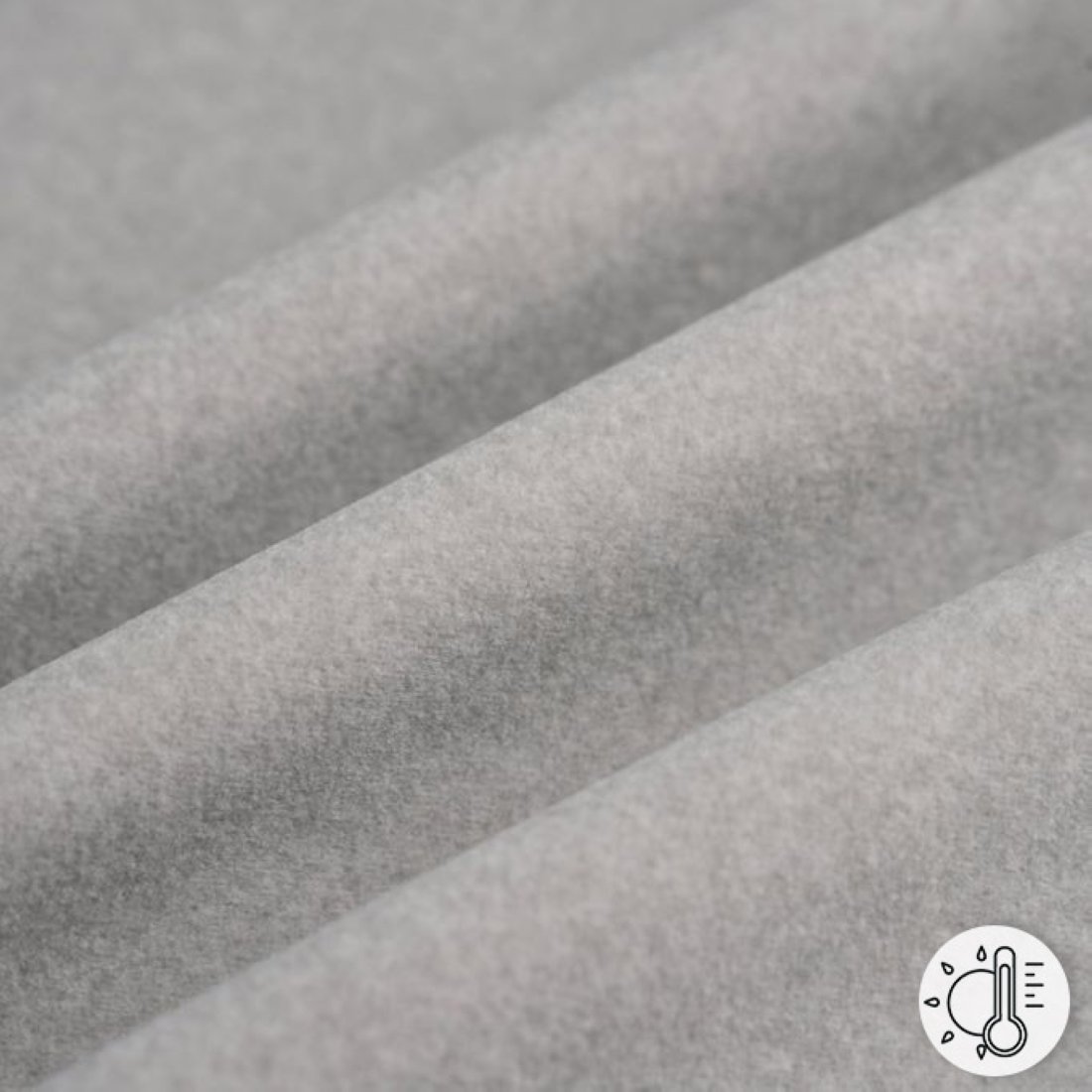 Tissu velours thermique effet feutre gris clair - MT