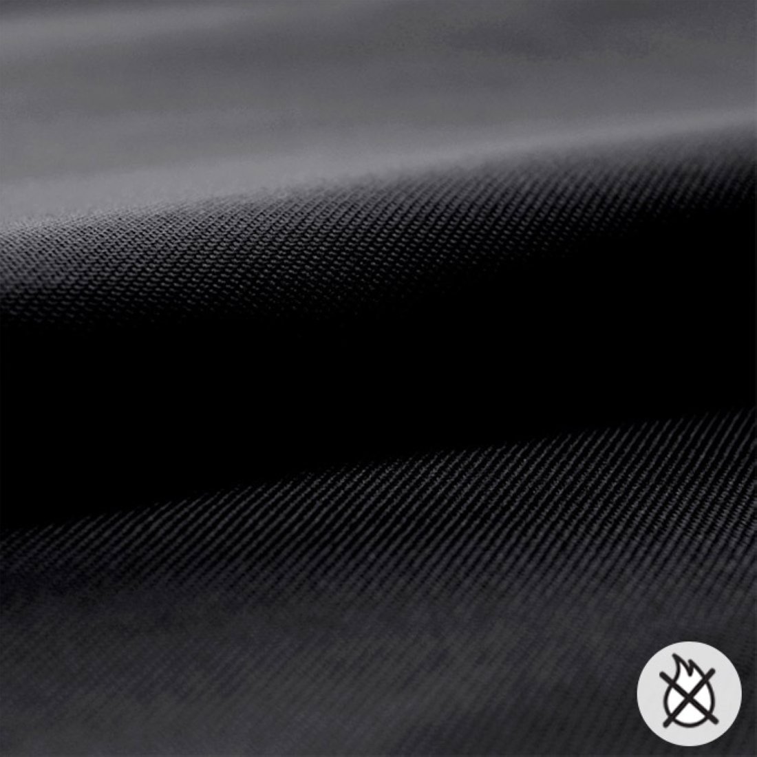 Tissu demi natté non feu noir grande laize