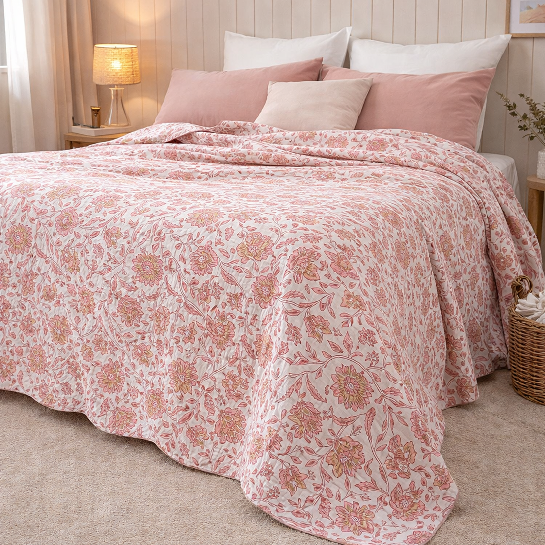 Boutis Manola rose 230x250cm - MT