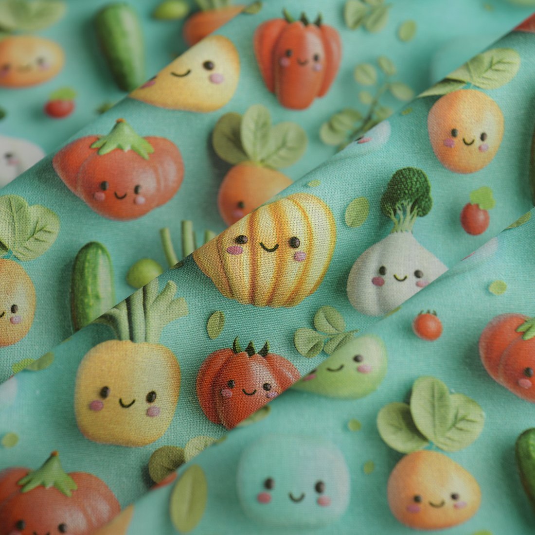 Tissu cretonne 3D dig verdusita turquoise