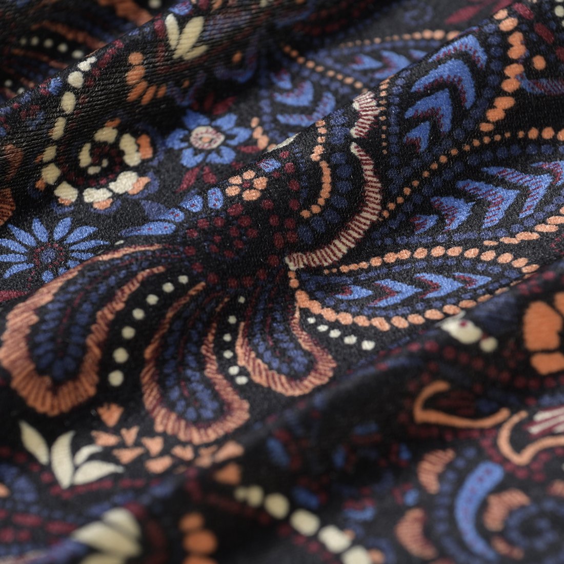 Tissu velours maille Perse violet - MT