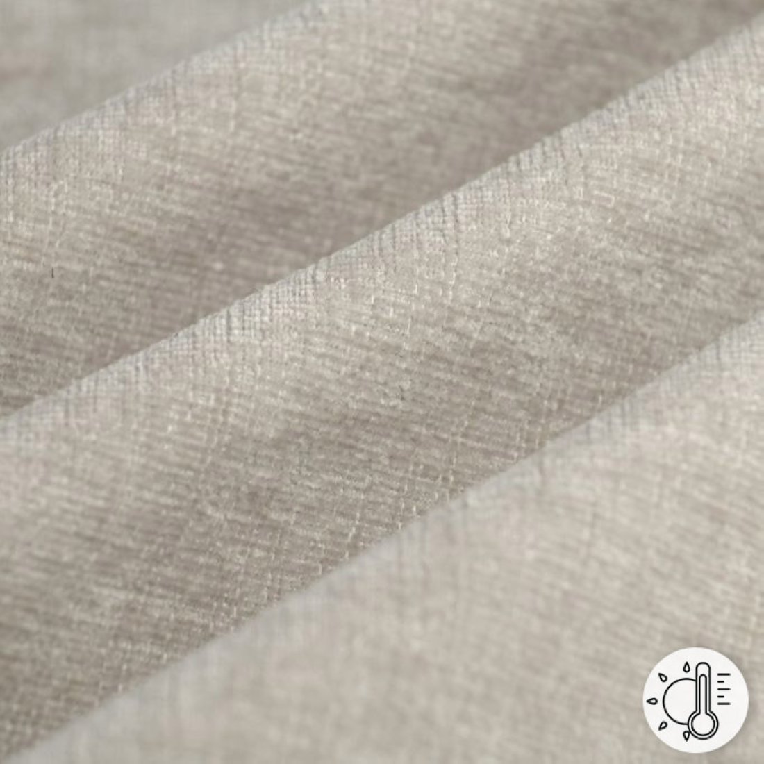 Tissu velours chenille thermique Macao écru - MT