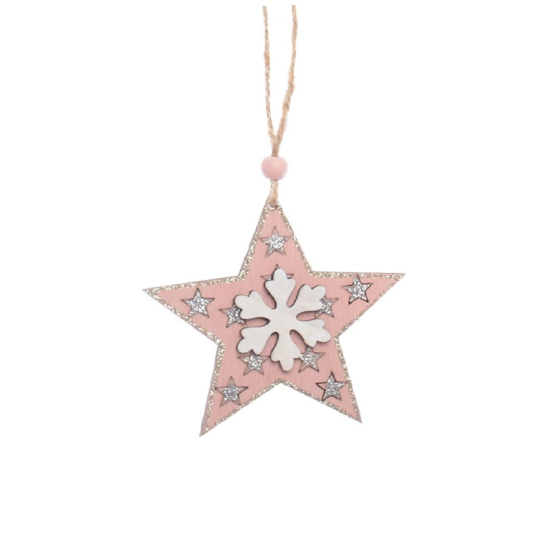 Suspension étoile en bois rose