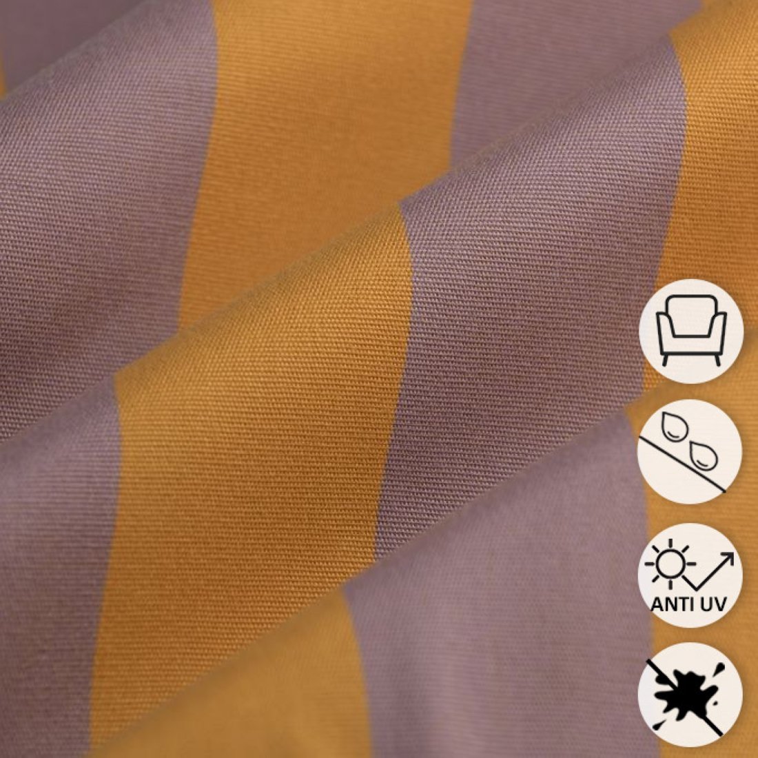 Tissu bâche plein air dralon Baya orange mauve