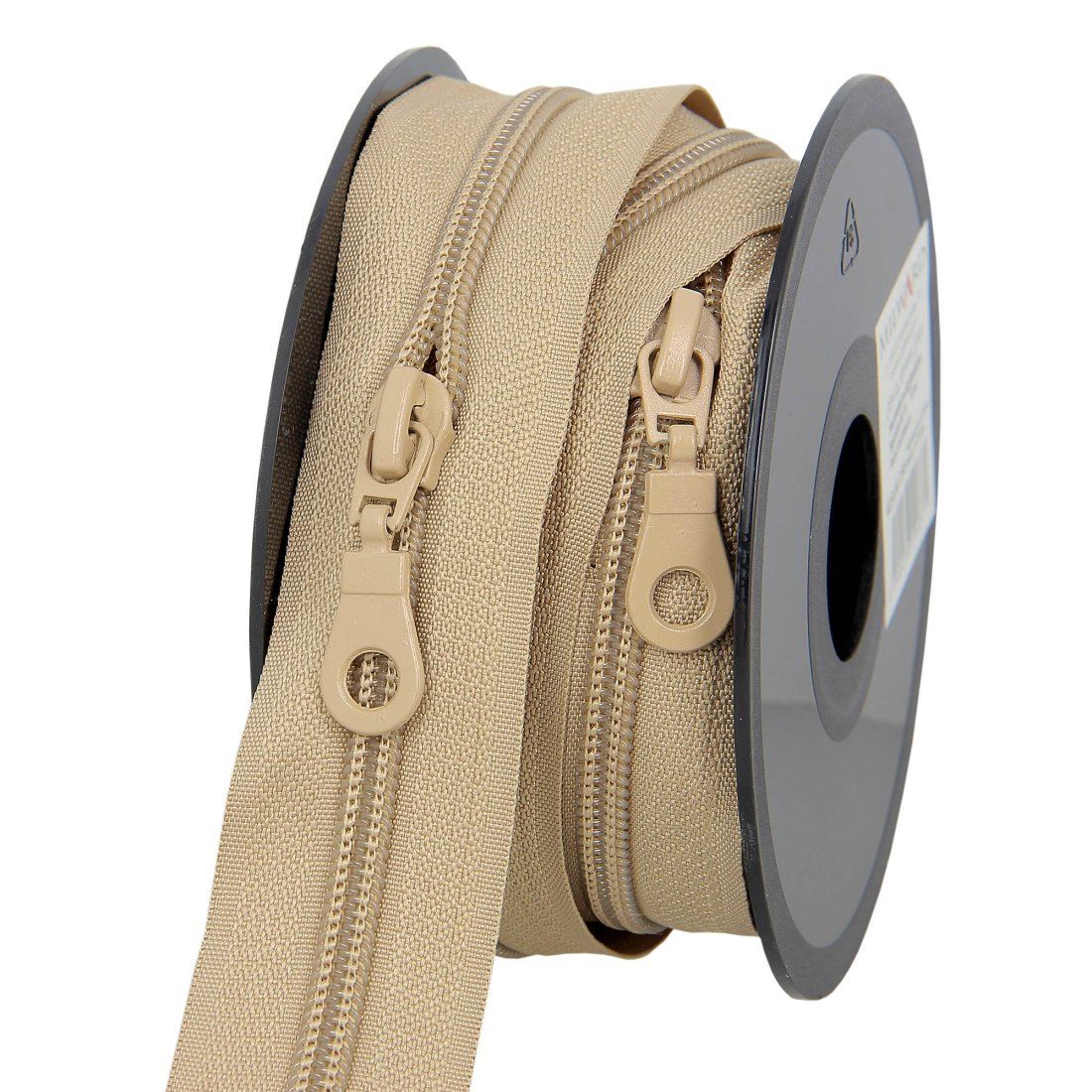 Chaîne spirale n°5 avec curseurs tous les 30cm au mètre beige - MT - Mondial Tissus