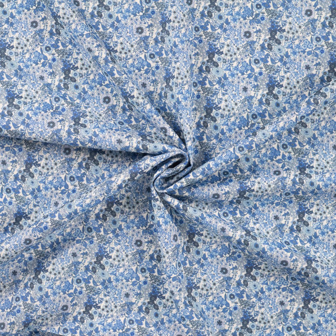 Tissu voile coton imprimé fleur en folie