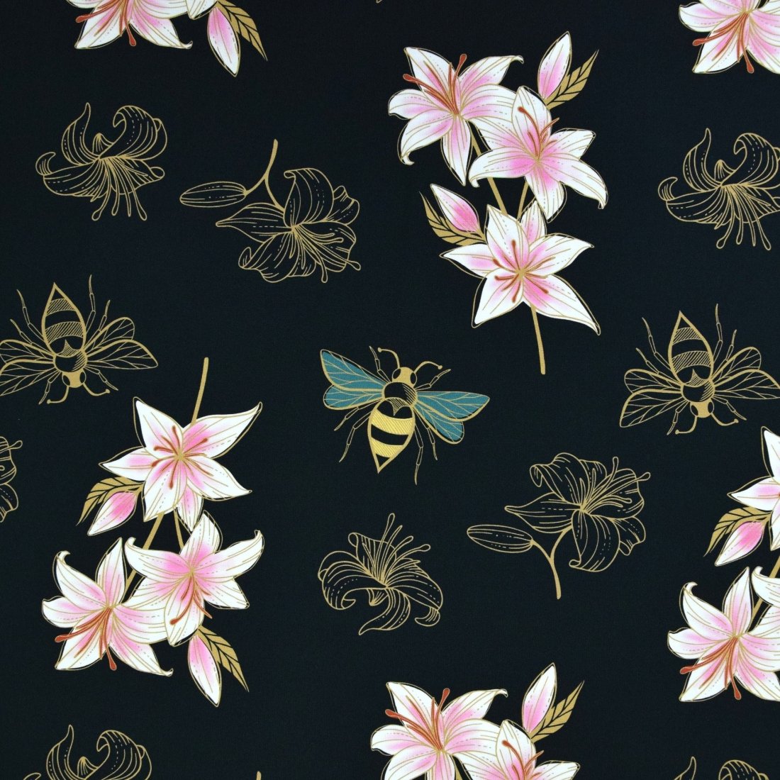 Tissu molleton french terry bio Lily noir - Albstoffe