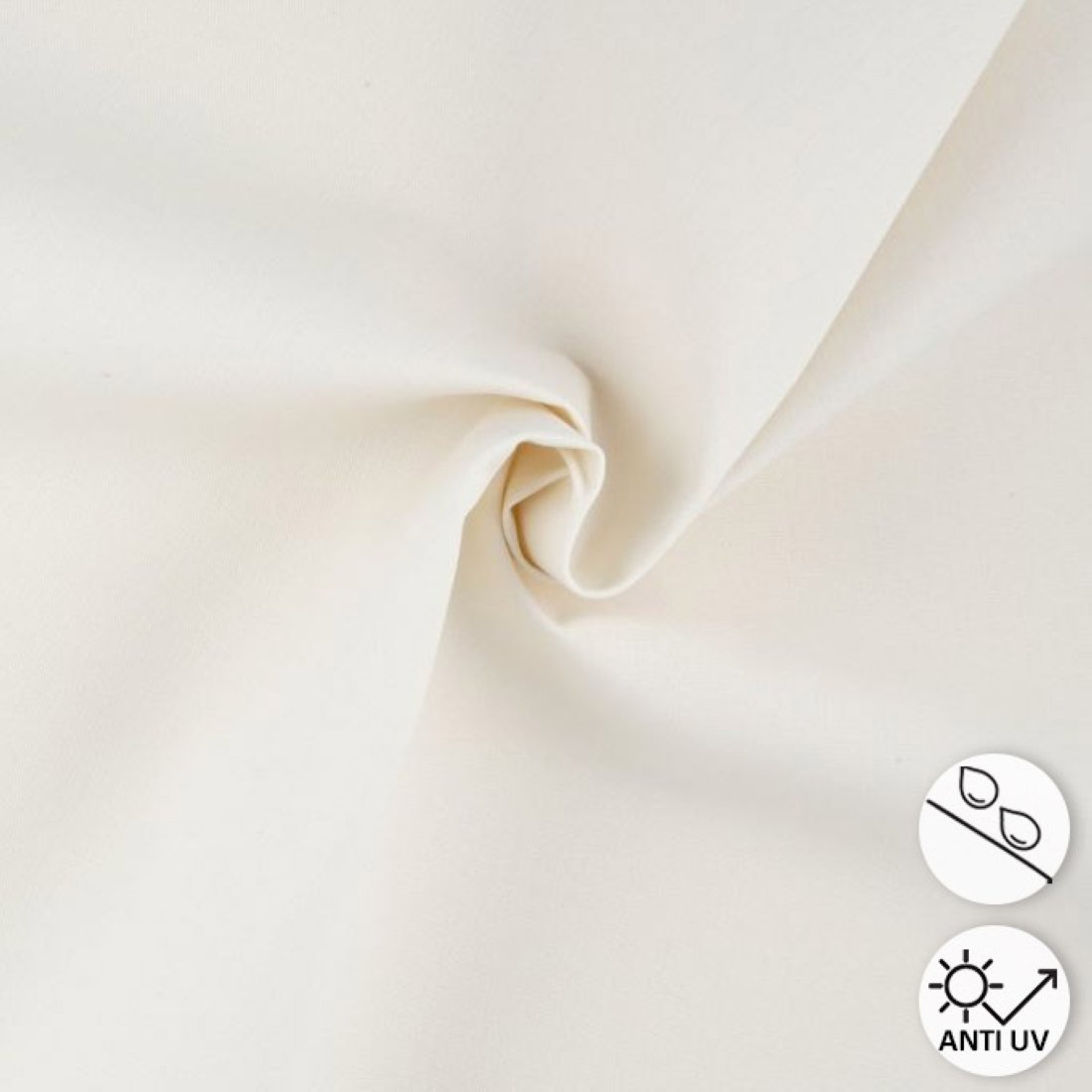 Tissu toile extérieure Hanck unie écru grande largeur - MT
