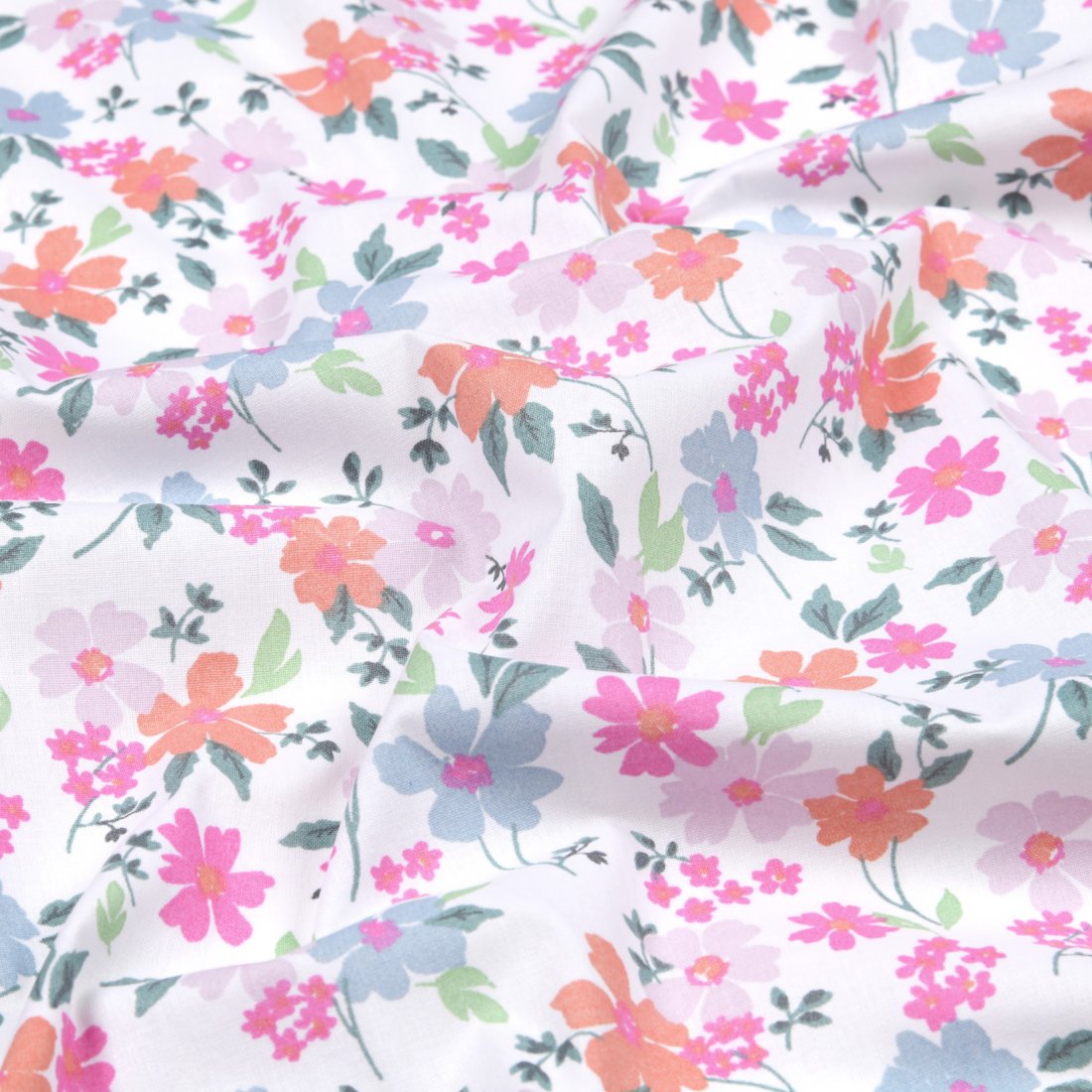 Tissu cretonne imprimé floral Lucinda multicolore