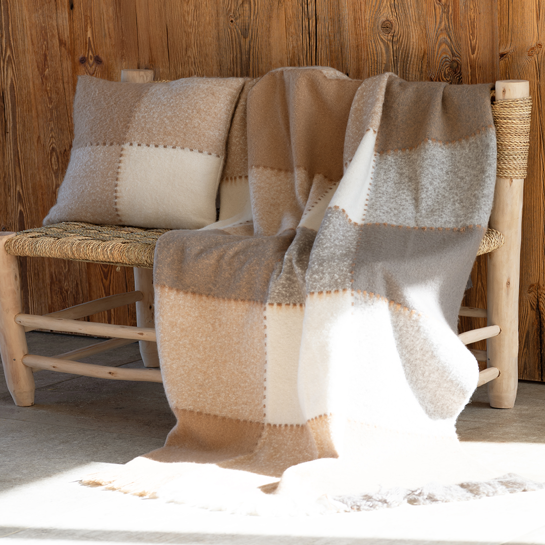 Housse de coussin beija beige 45 x 45 cm