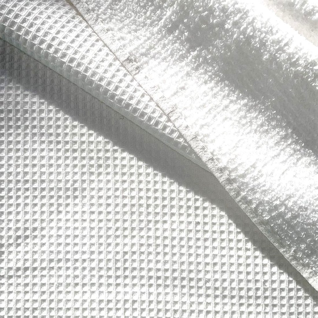 Tissu nid d'abeille épais envers éponge blanc qualité supérieure - DOMOTEX
