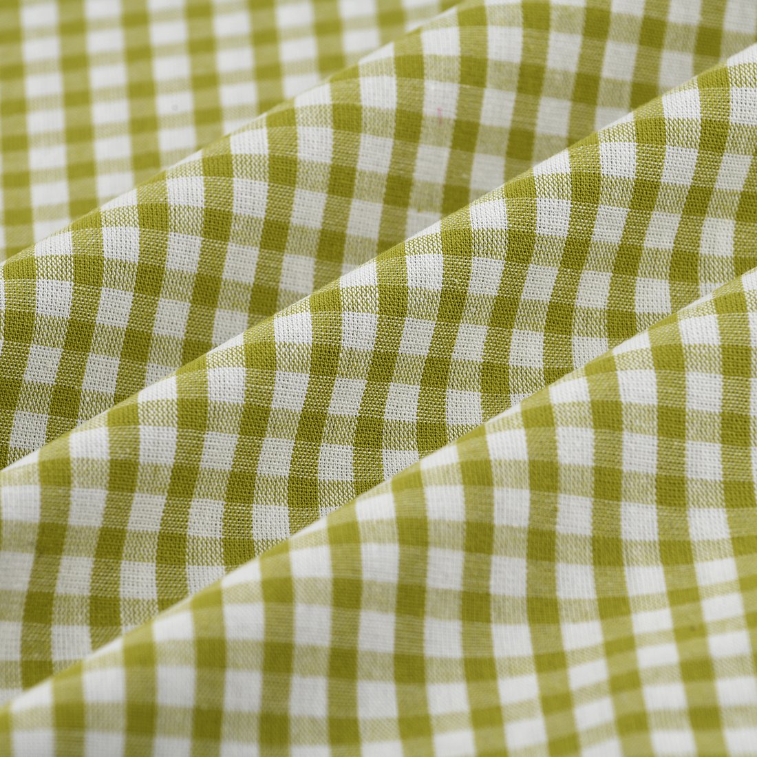 Tissu coton vichy vert jardin