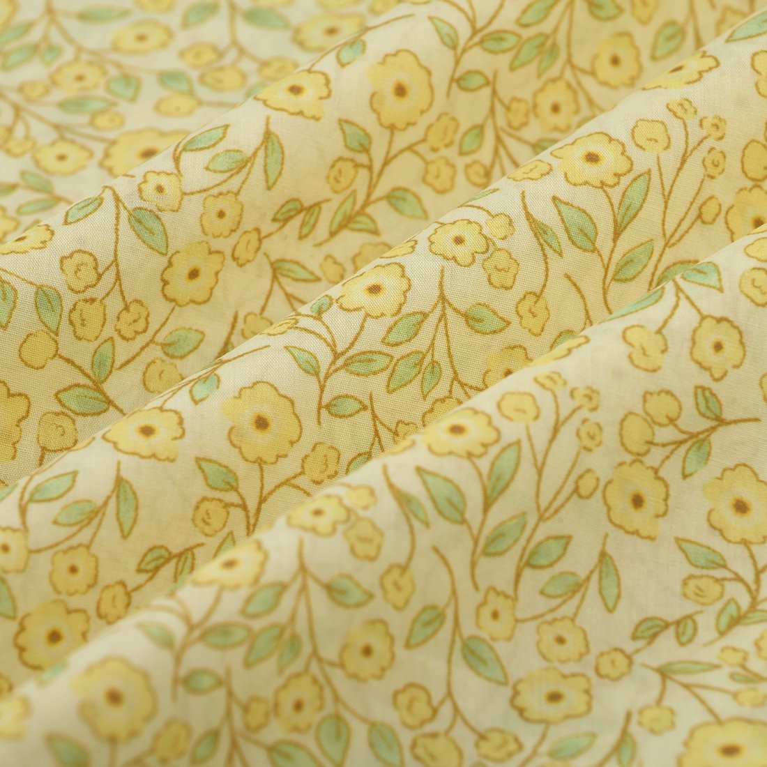 Tissu voile de coton floral mimosa