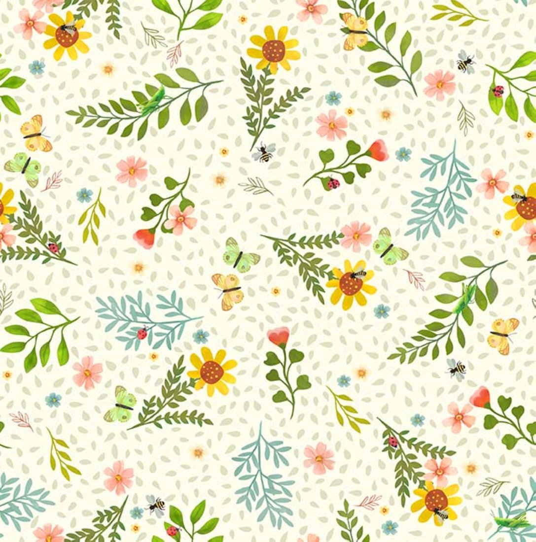 Tissu patchwork spaced floral