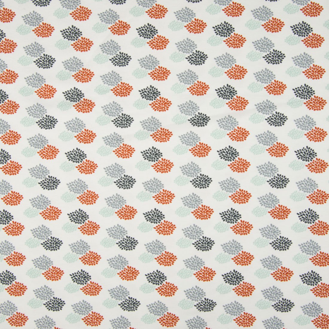 Tissu jersey coton bio blanc feu d'artifices