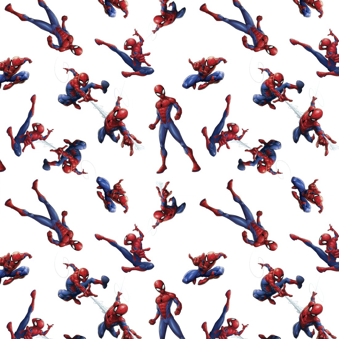 Tissu coton Spiderman Marvel rouge et noir