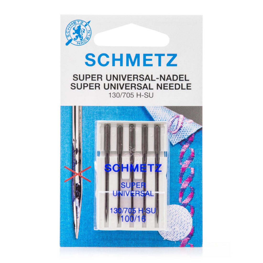 Aiguilles machine Schmetz super universelles 100 - 130/705 H-SU - Schmetz - Mondial Tissus