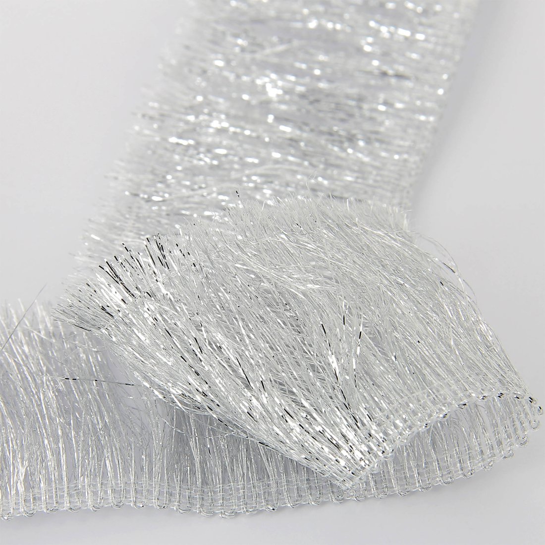 Ruban frange lamé métallisé argent 53 mm