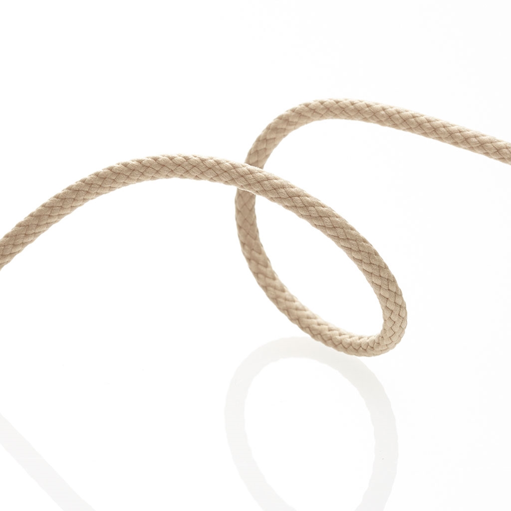 Cordon tressé pour manteau 4mm - Beige