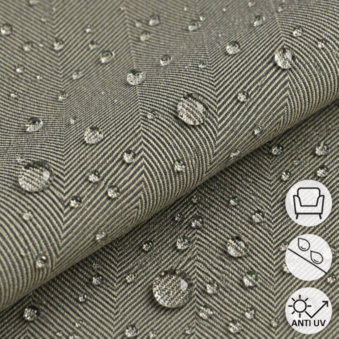 Tissu chevron outdoor déperlant résistant uv — vue 5