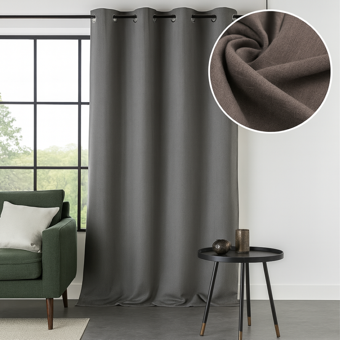 Rideau Linoso gris 140x260 cm - MT