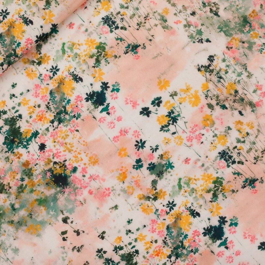 Tissu double gaze imprimé Garden Sky rose - See You At Six - See You at Six