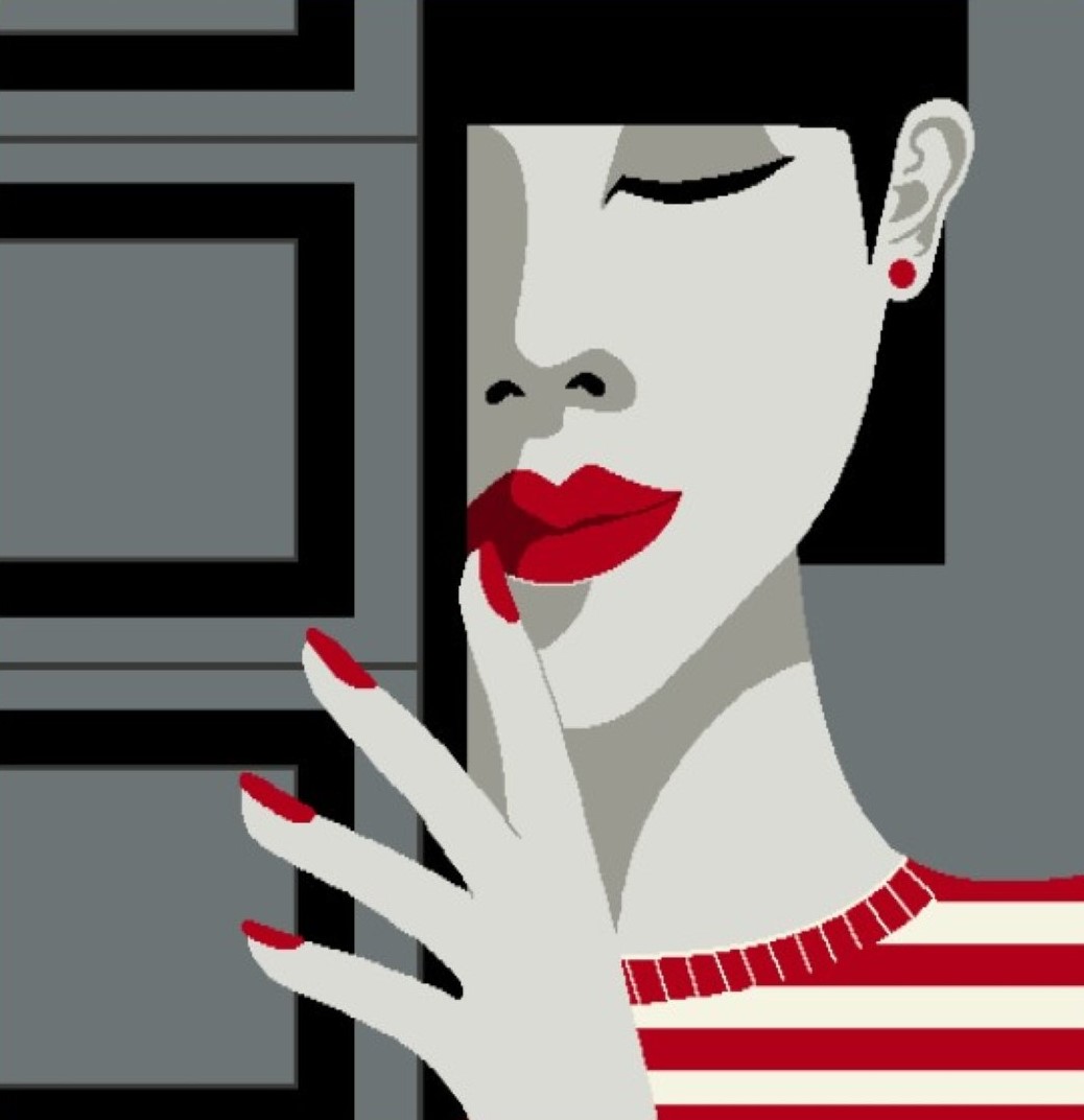 Carré de tissu jacquard femme secrète 45 x 45 cm