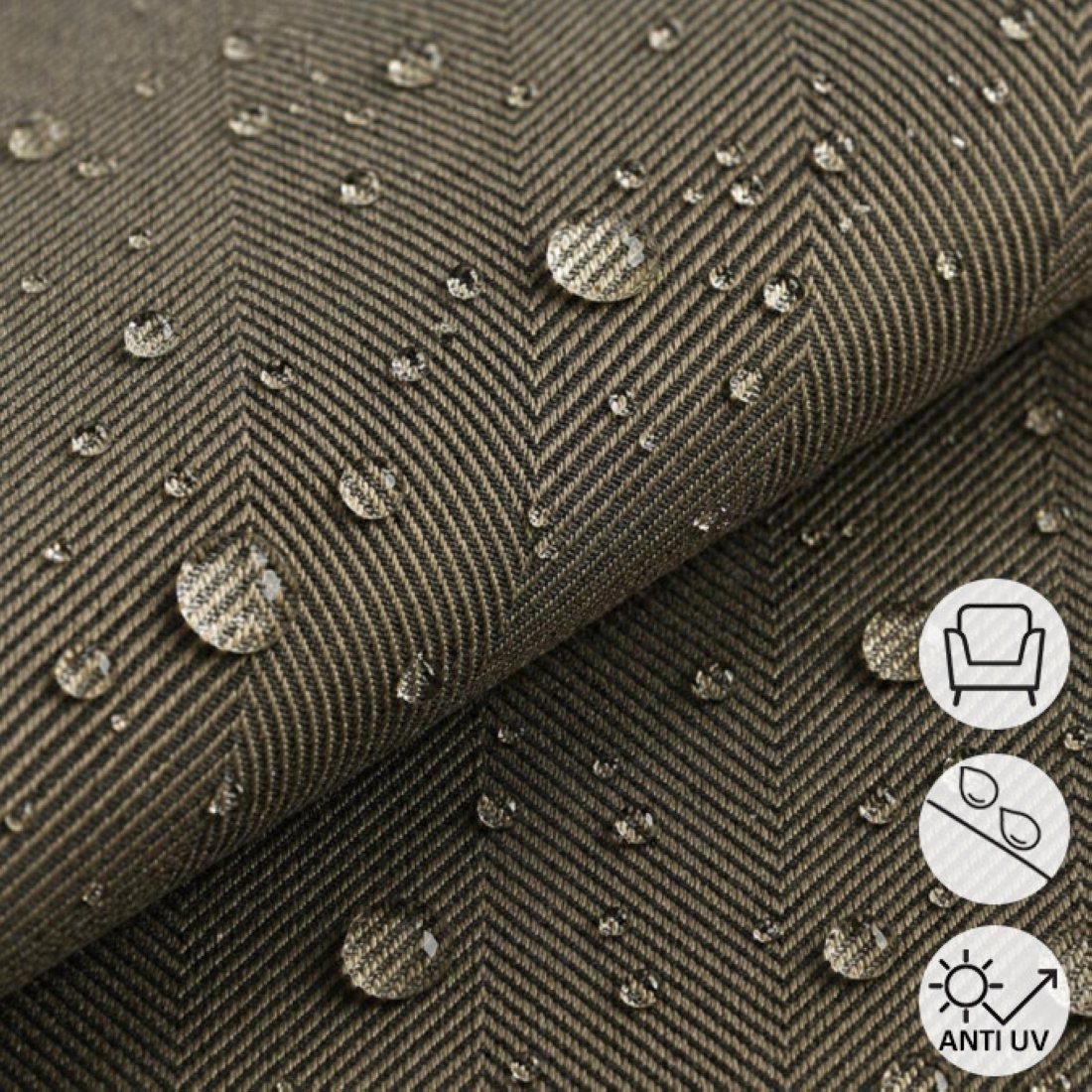 Tissu chevron outdoor déperlant résistant uv — vue 3
