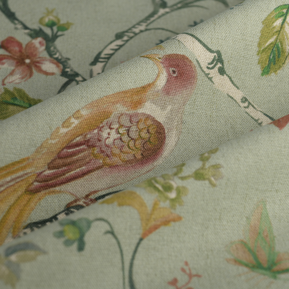 Tissu bachette lin coton Carole céladon - MT