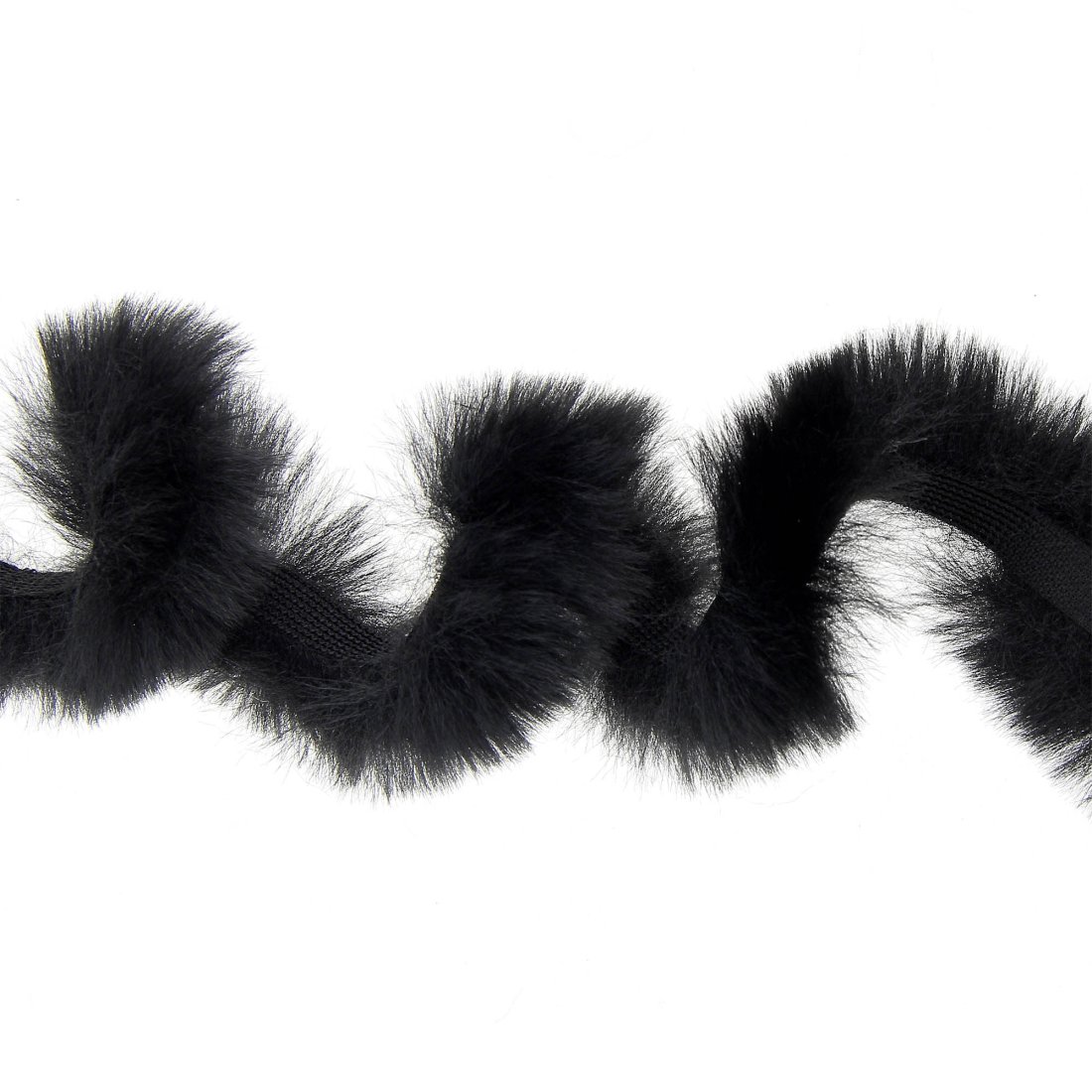 Ruban fourrure noir 28mm