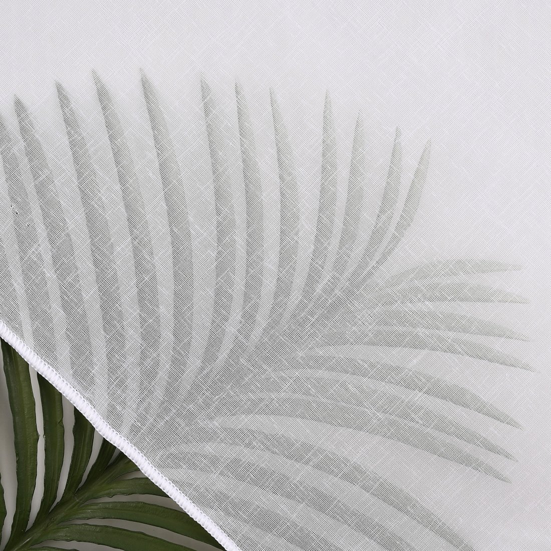 Tissu voile plombé Linette blanc grande largeur - Linder