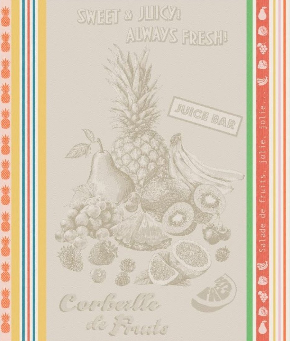 Torchon jacquard tutti-frutti 50 x 70 cm