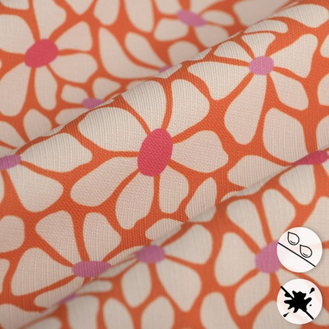 Tissu bâche polyester déperlante April orange - MT