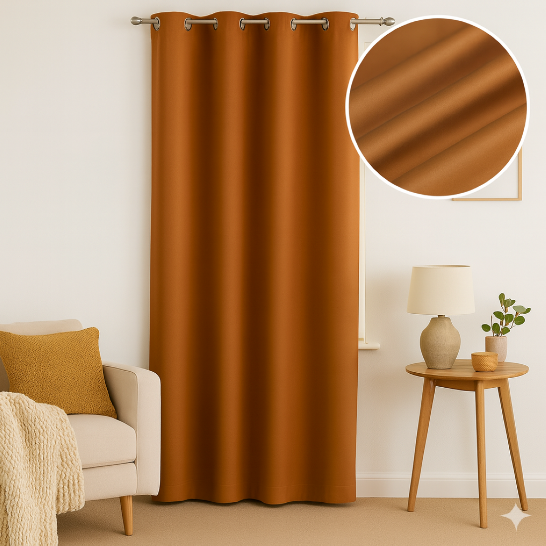 Rideau occultant Silky jaune Troyes 135x250 cm - MT