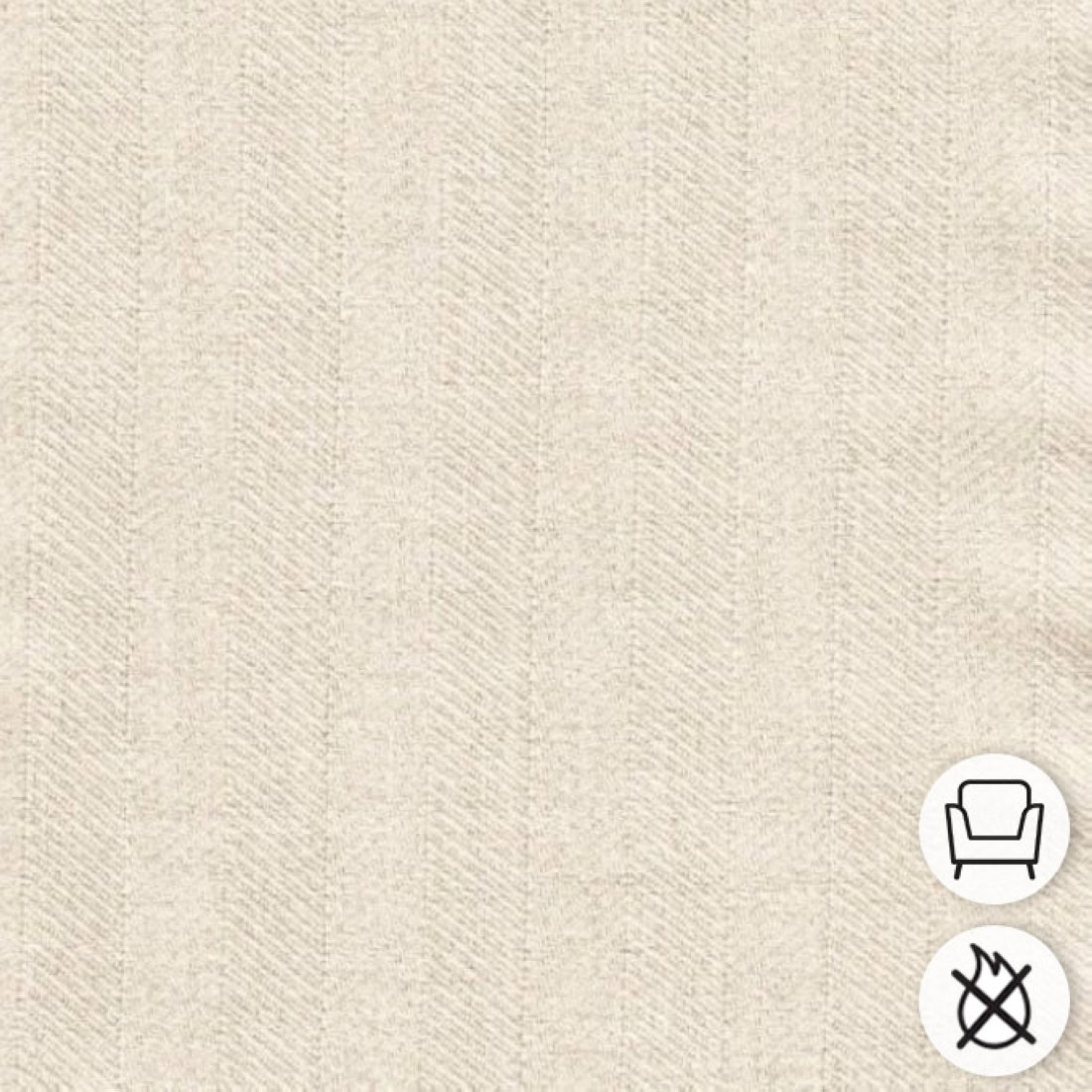 Tissu siège non feu chevron écru grande largeur