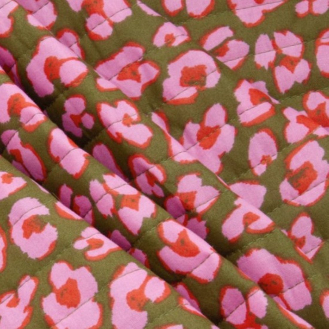 Coupon 2m matelassé Léopard rose et violet - Promod Couture - Promod Couture