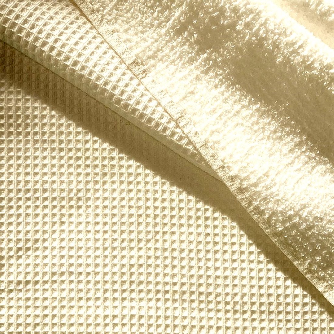 Tissu nid d'abeille épais envers éponge ecru qualité supérieure - DOMOTEX