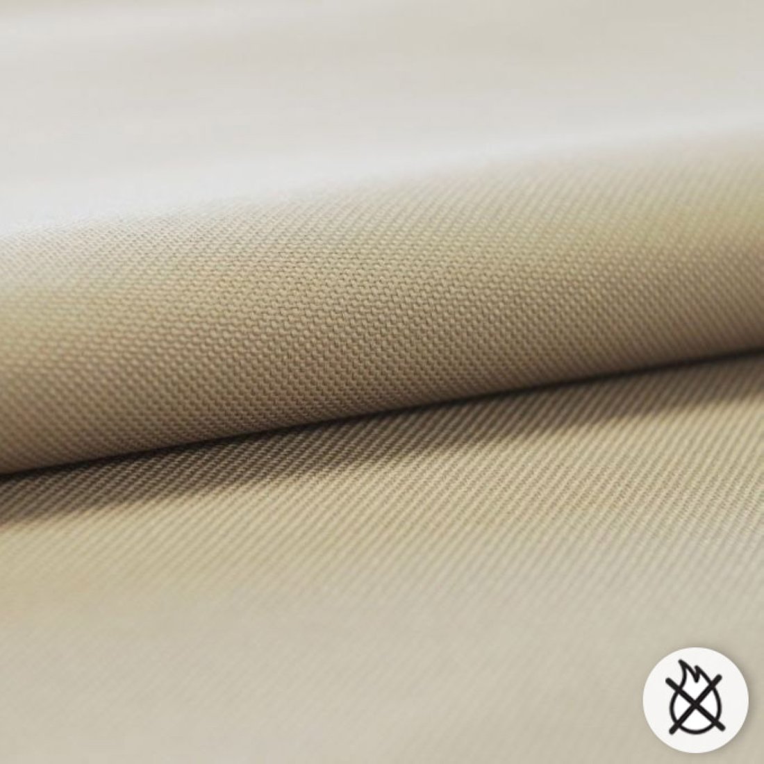 Tissu demi natté non feu beige grande laize
